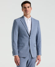 Slim Fit Blue Plaid Print Suit