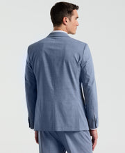Slim Fit Blue Plaid Print Suit