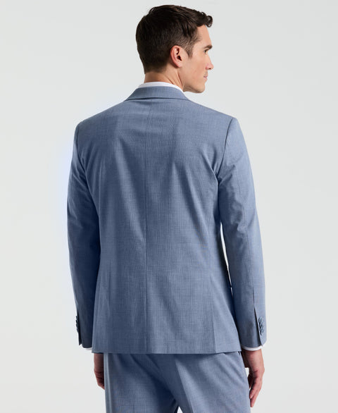 Slim Fit Blue Plaid Print Suit
