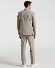 Slim Fit Plaid Print Suit Pant (Tan) 