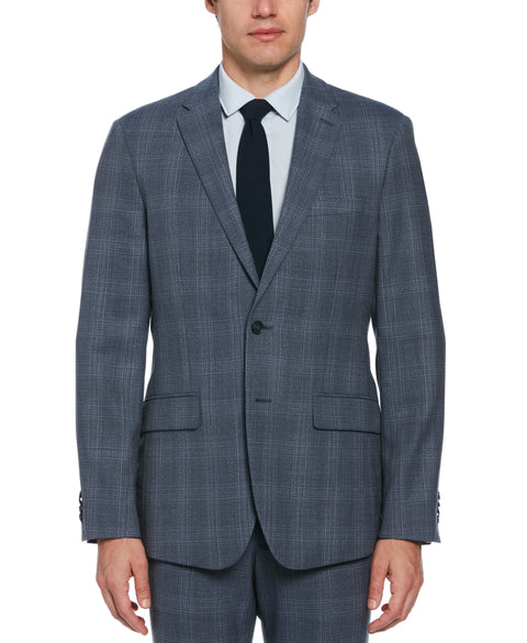 Slim Fit Plaid Stretch Wool Suit