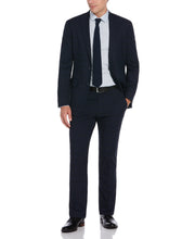 Slim Fit Fashion Plaid Suit Jacket (Navy) 