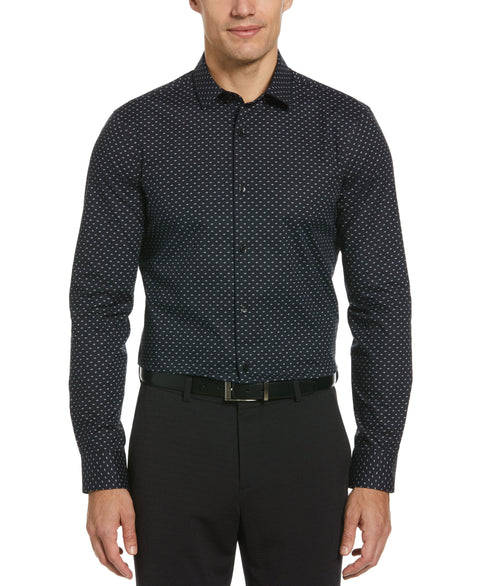 Slim Fit Poplin Fleur Print Shirt (Ink) 