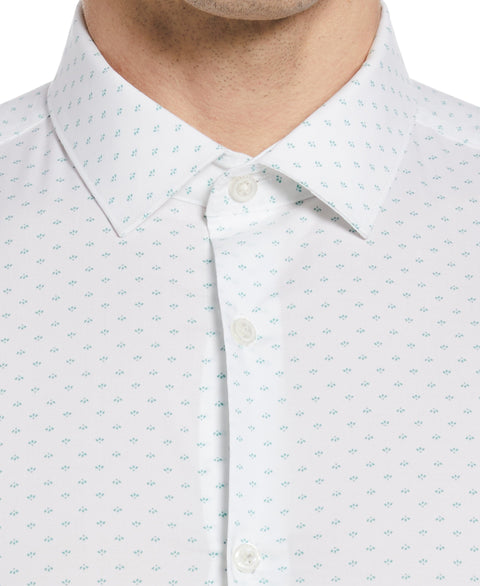 Slim Fit Poplin Fleur Print Shirt (Agate Green) 
