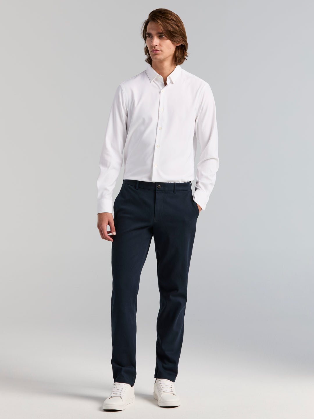 Cotton Slim Sateen Anywhere Chino Pant (Dark Sapphire) 