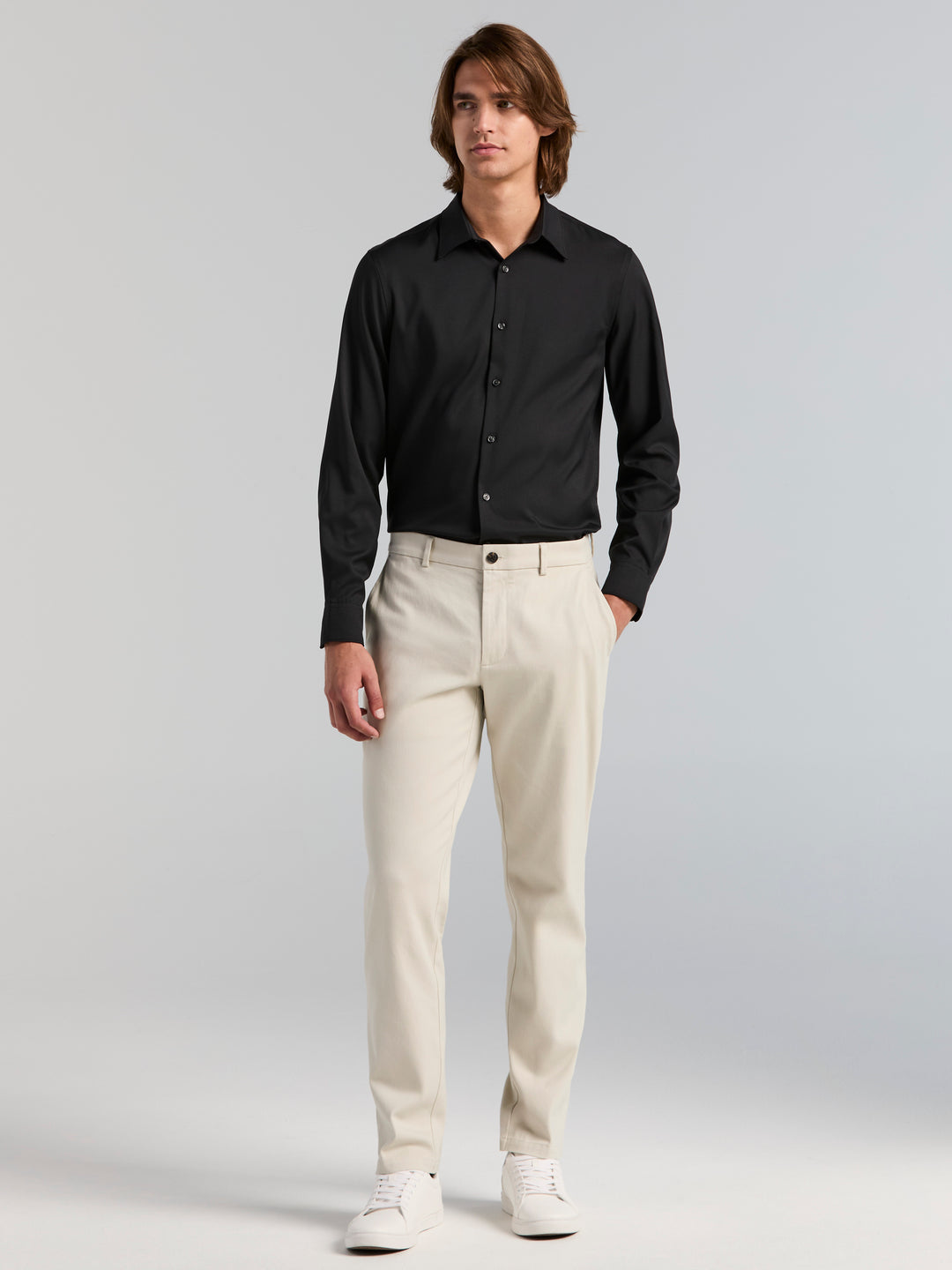Cotton Slim Sateen Anywhere Chino Pant (Moonstruck) 