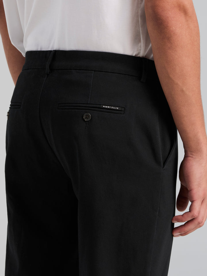 Cotton Slim Sateen Anywhere Chino Pant (Caviar) 