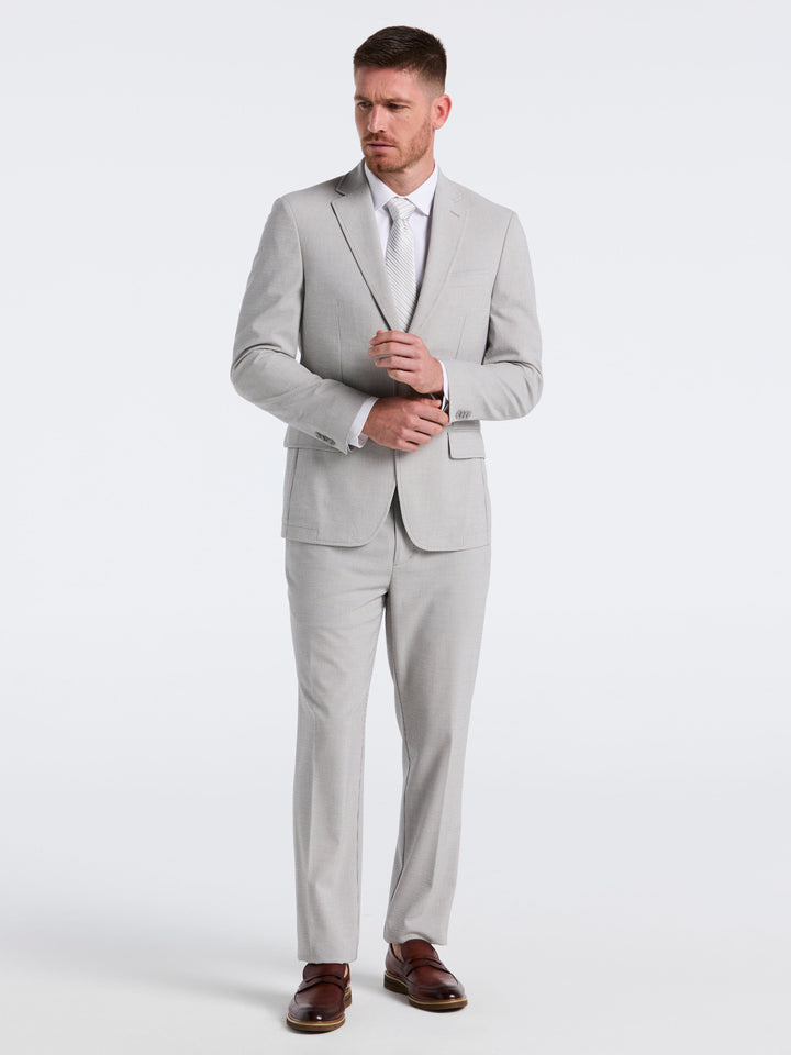 Slim Fit Seersucker Stripe Suit Jacket (Grey/White) 