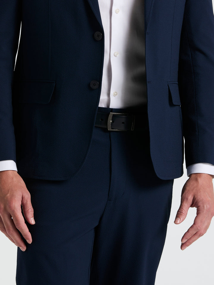 Slim Fit Seersucker Suit Jacket (Navy) 