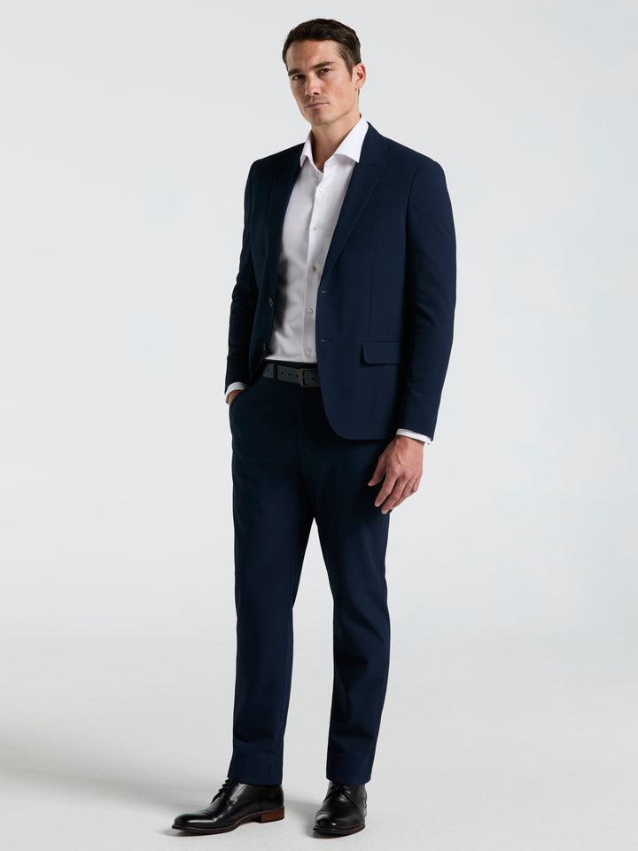 Slim Fit Seersucker Suit Jacket (Navy) 