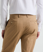 Slim Fit Solid Cotton Blend Suit Pant (Tan) 