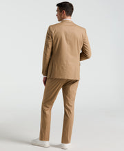 Slim Fit Solid Cotton Blend Suit Pant (Tan) 