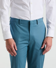 Slim Fit Solid Cotton Blend Suit Pant (Teal) 