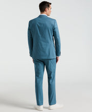 Slim Fit Solid Cotton Blend Suit Pant (Teal) 