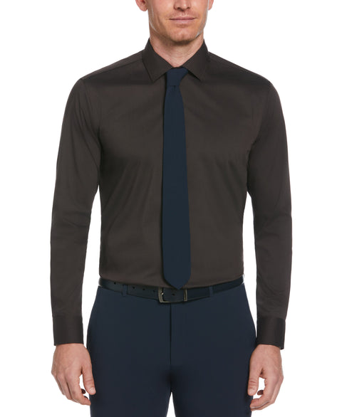 Brown Solid Dress Shirt (Brown) 
