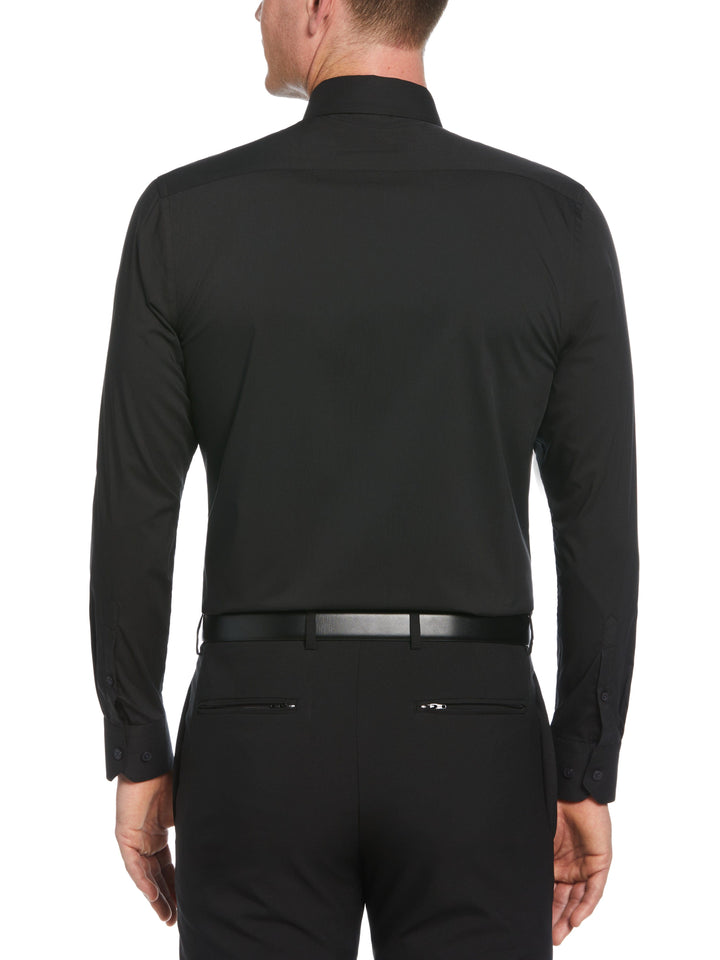 Black Solid Dress Shirt (Black) 