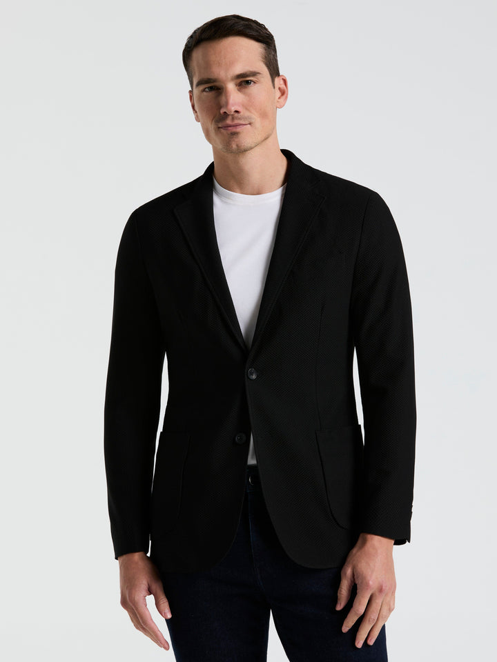 Solid Knit Blazer (Black) 