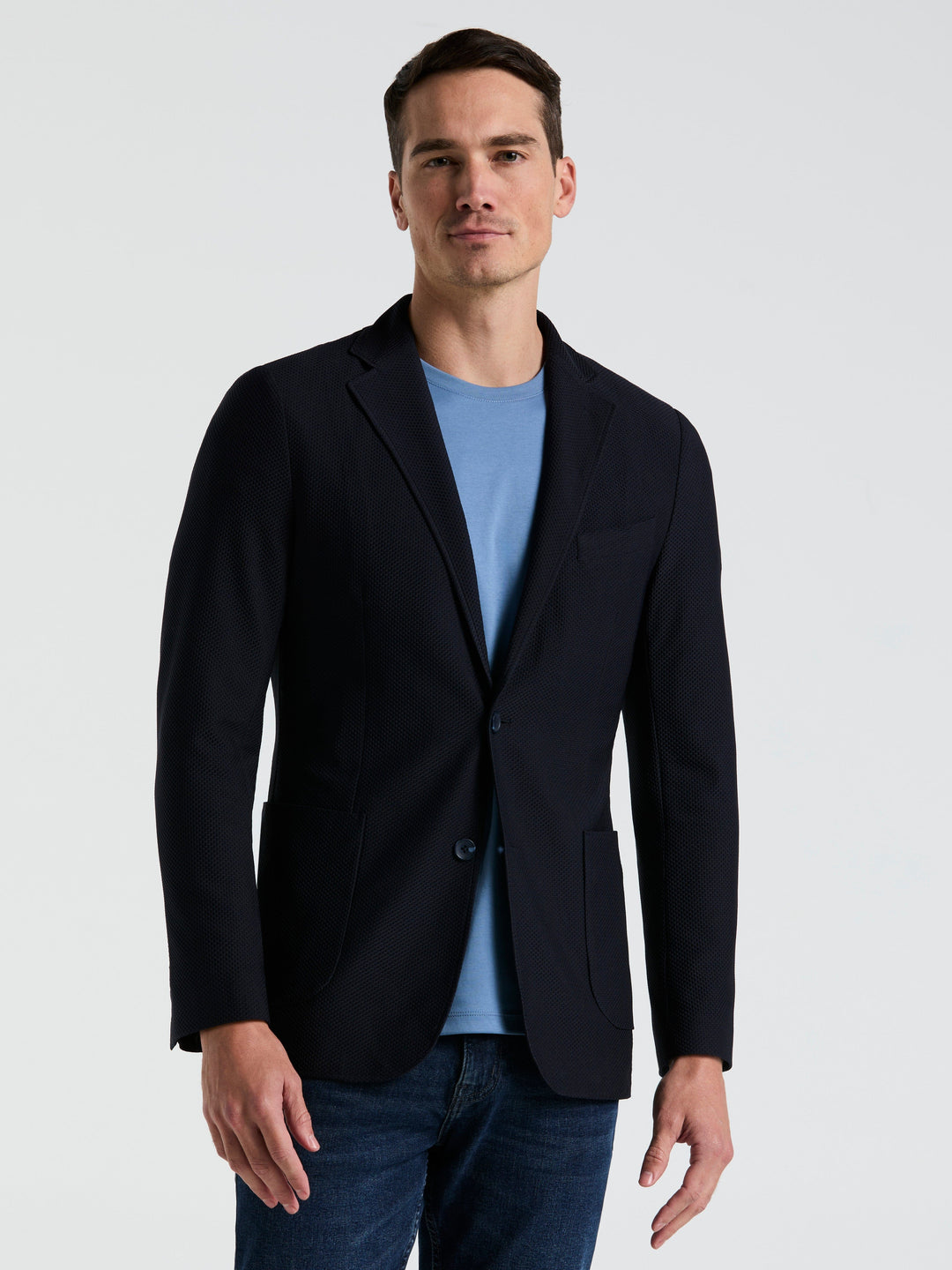 Solid Knit Blazer (Navy) 
