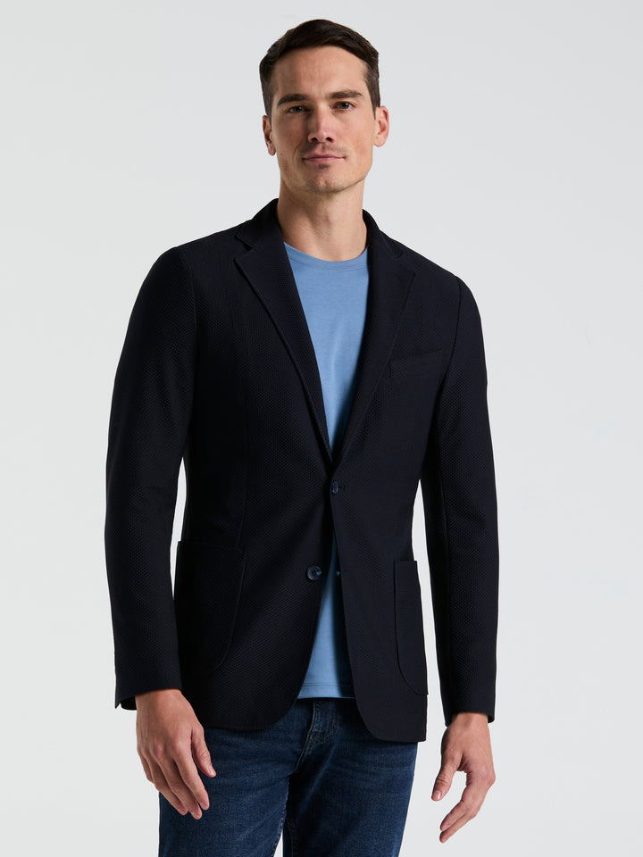 Solid Knit Blazer (Navy) 