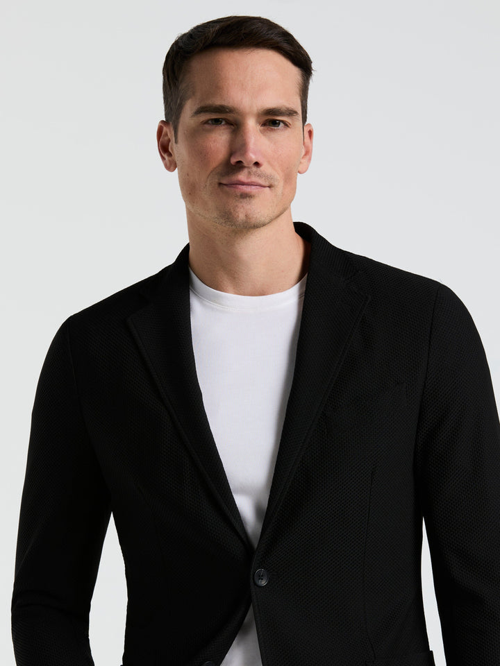 Solid Knit Blazer (Black) 