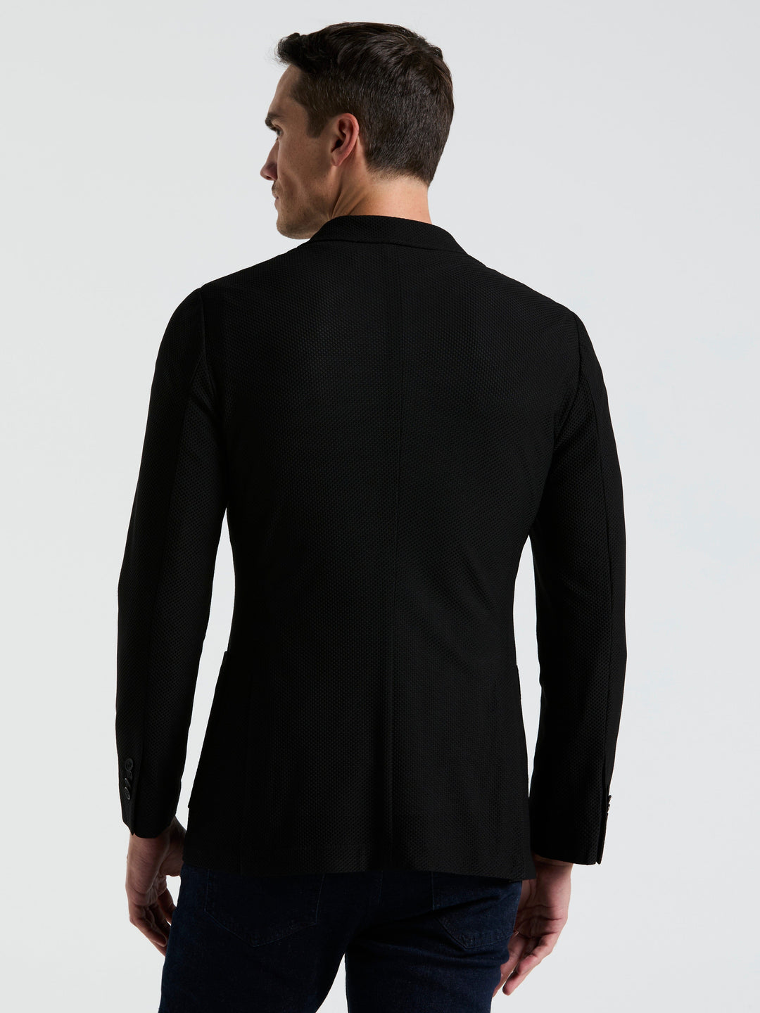Solid Knit Blazer (Black) 