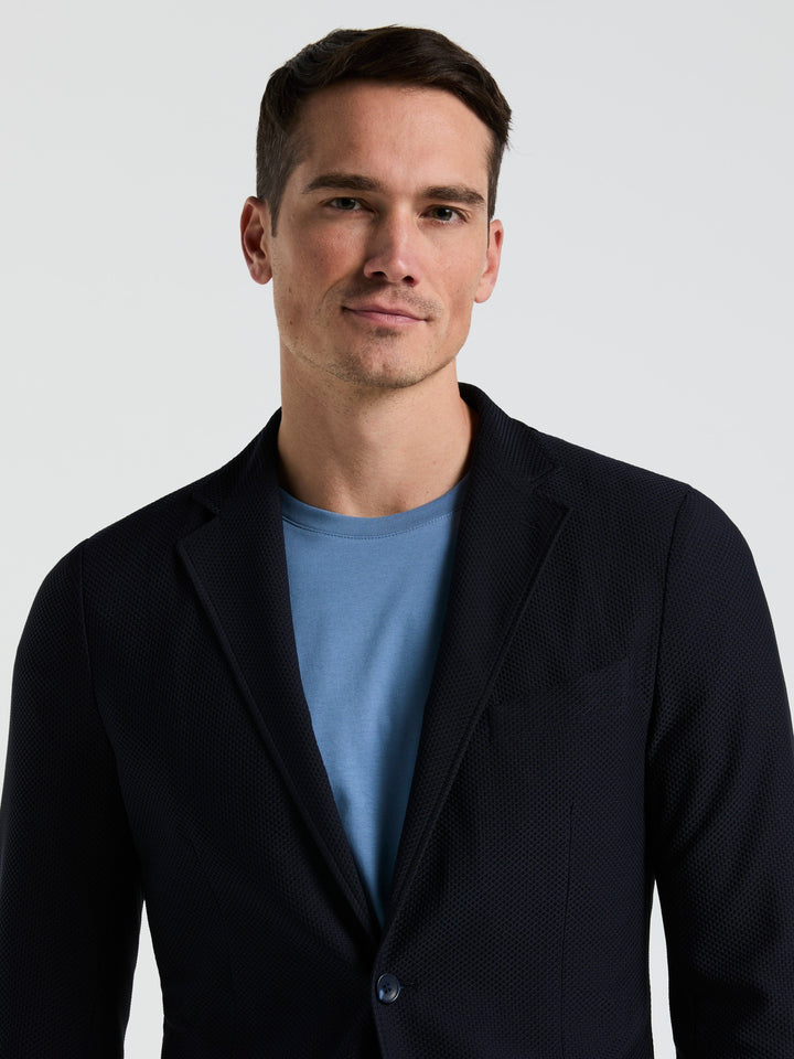 Solid Knit Blazer (Navy) 