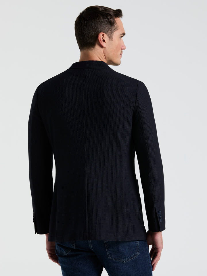 Solid Knit Blazer (Navy) 