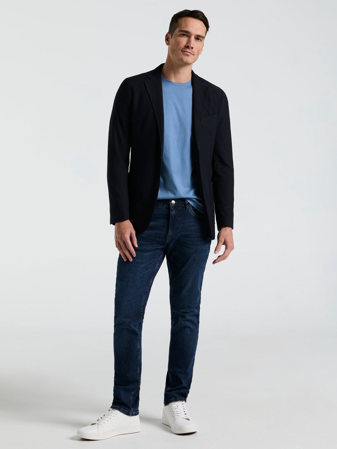 Solid Knit Blazer (Navy) 