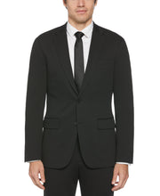 Slim Fit Solid Knit Suit Jacket (Black) 