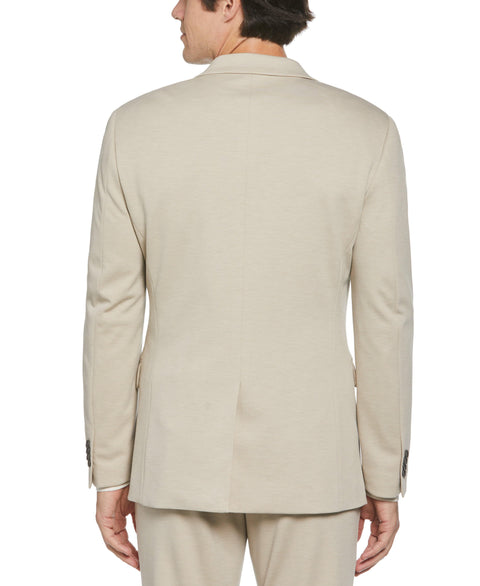 Slim Fit Solid Knit Suit Jacket (Light Taupe) 