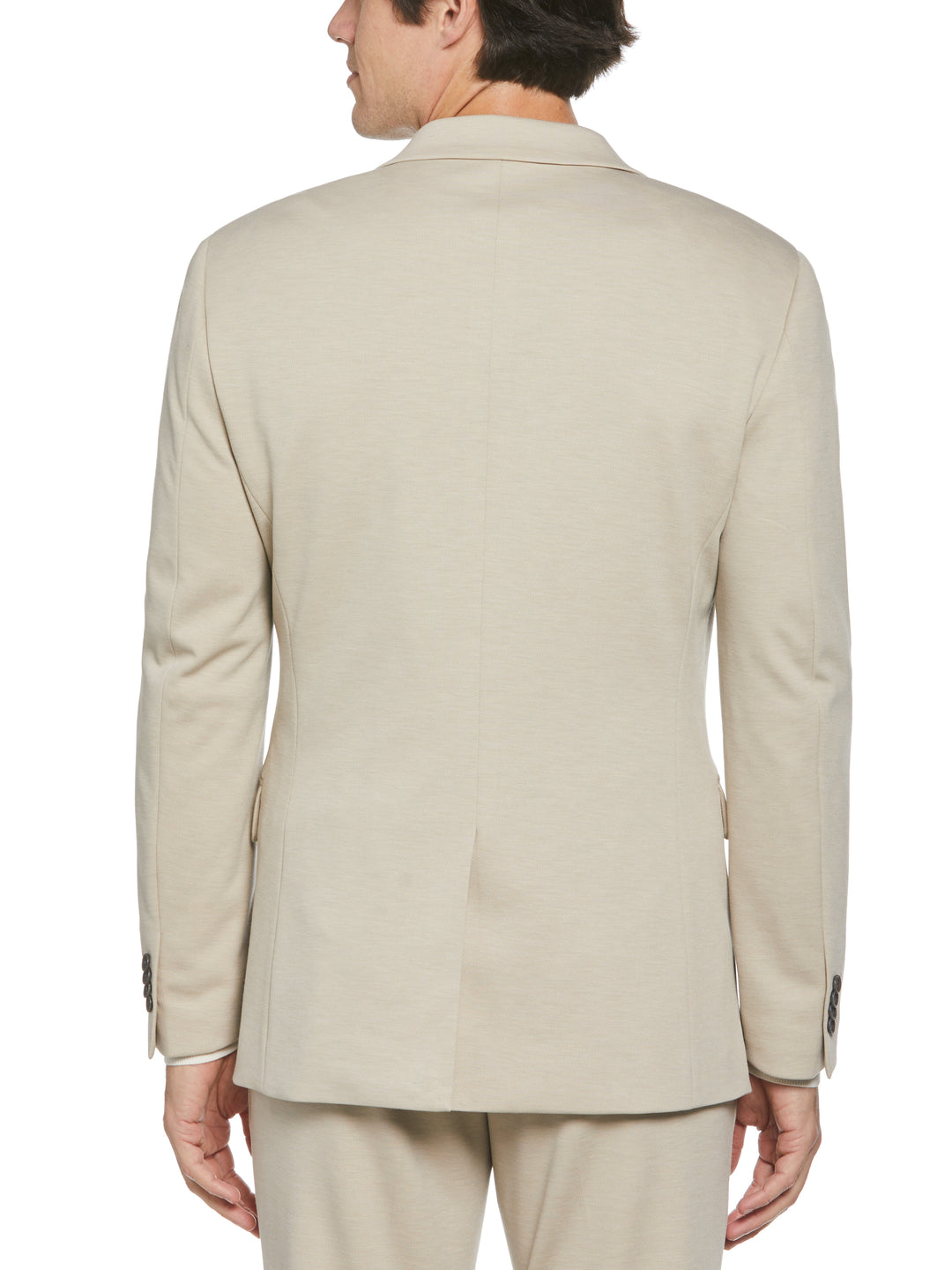 Textured Knit Solid Suit Jacket (Light Taupe) 
