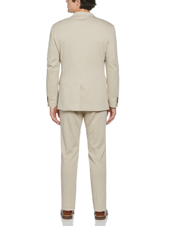 Textured Knit Solid Suit Jacket (Light Taupe) 