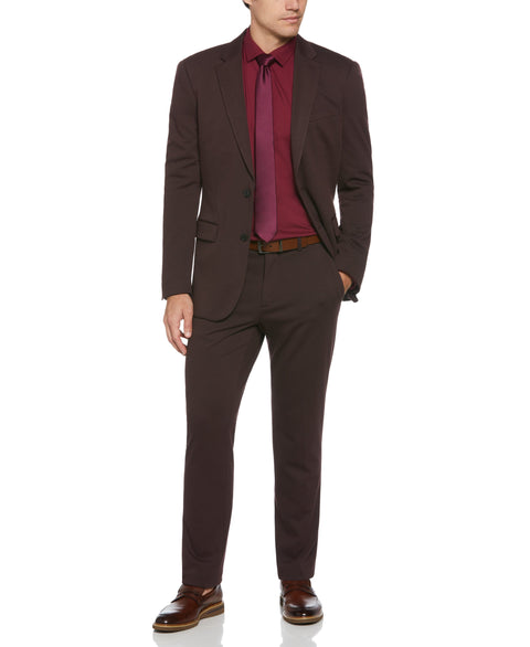 Slim Fit Solid Knit Suit Jacket (Port) 