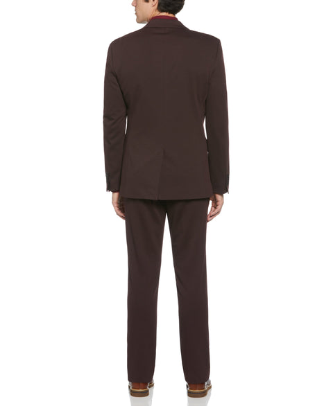 Slim Fit Solid Knit Suit Jacket (Port) 