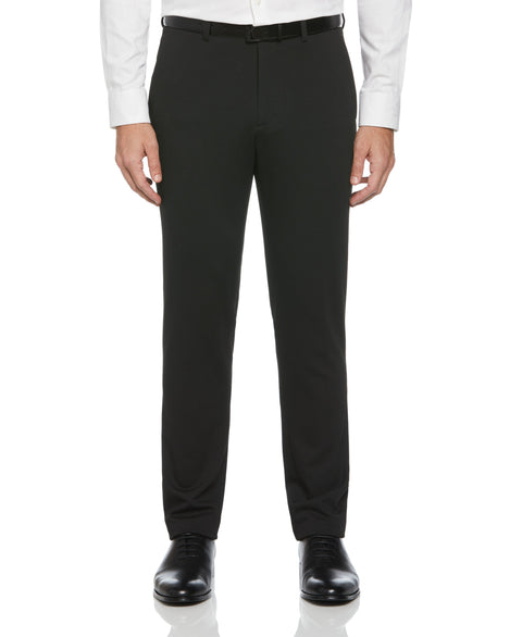 Slim Fit Solid Knit Suit Pant (Black) 