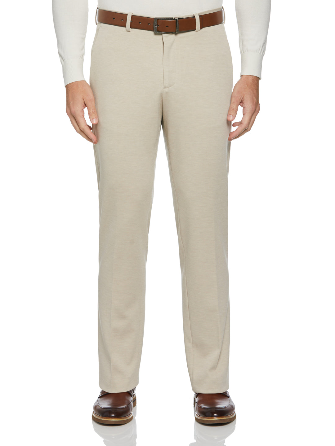 Solid Knit Slim Fit Suit Pants (Light Taupe) 