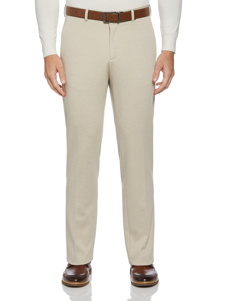 Solid Knit Slim Fit Suit Pants (Light Taupe) 