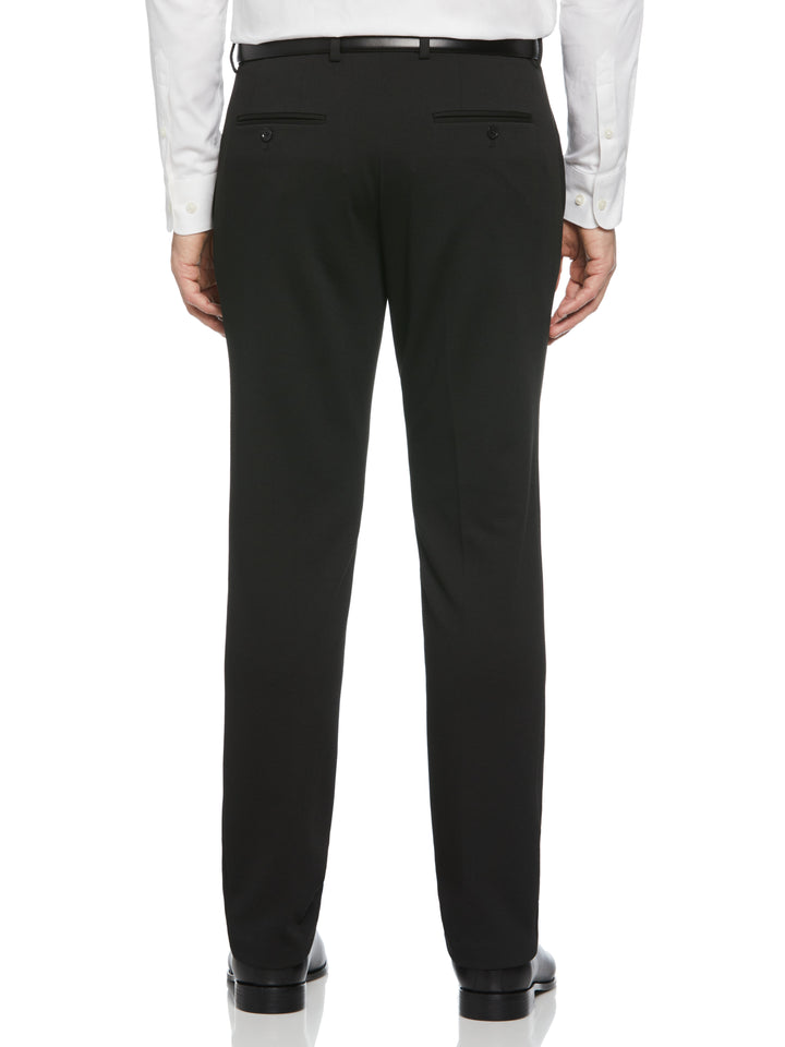 Solid Knit Slim Fit Suit Pants (Black) 