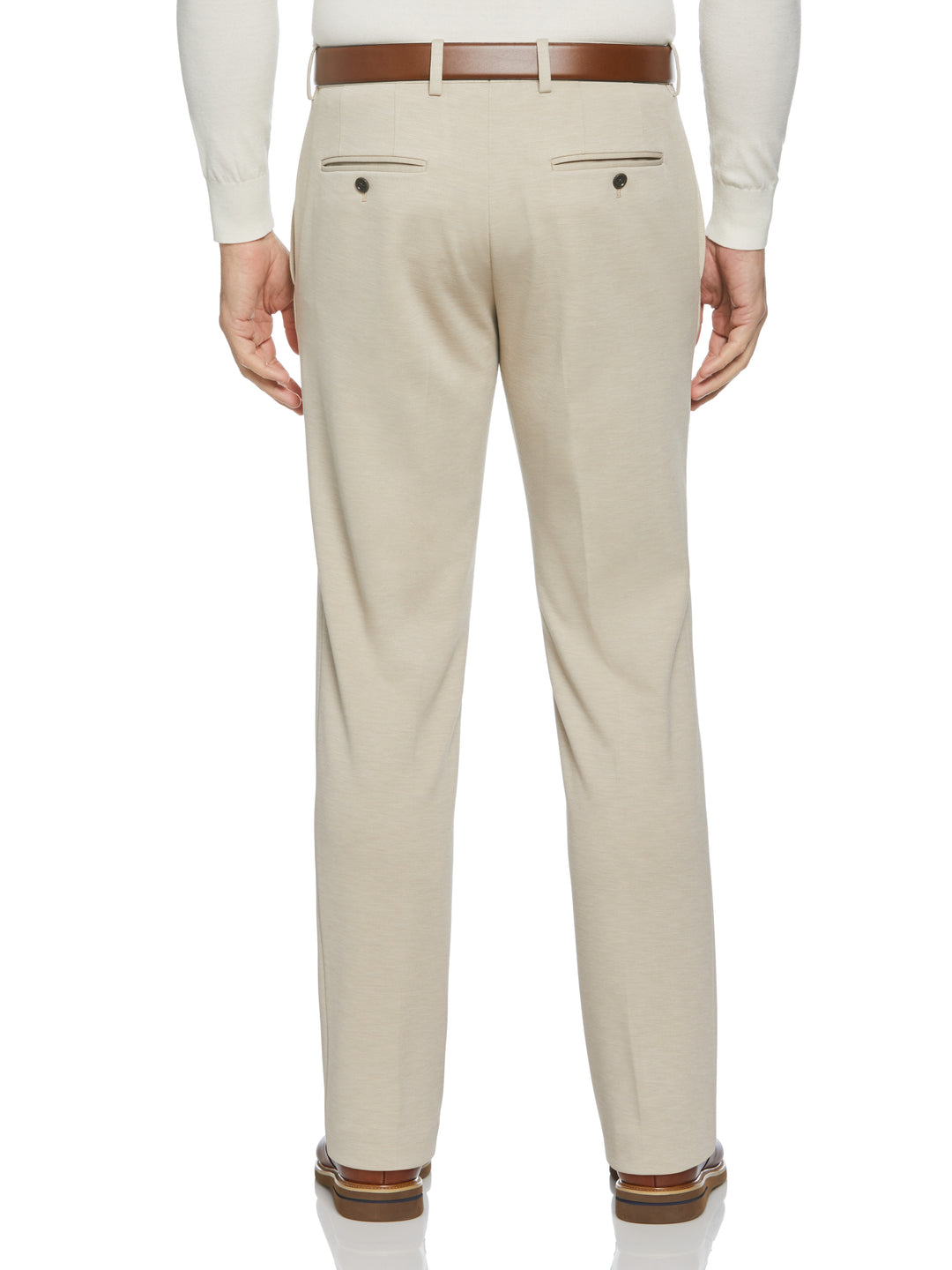 Solid Knit Slim Fit Suit Pants (Light Taupe) 