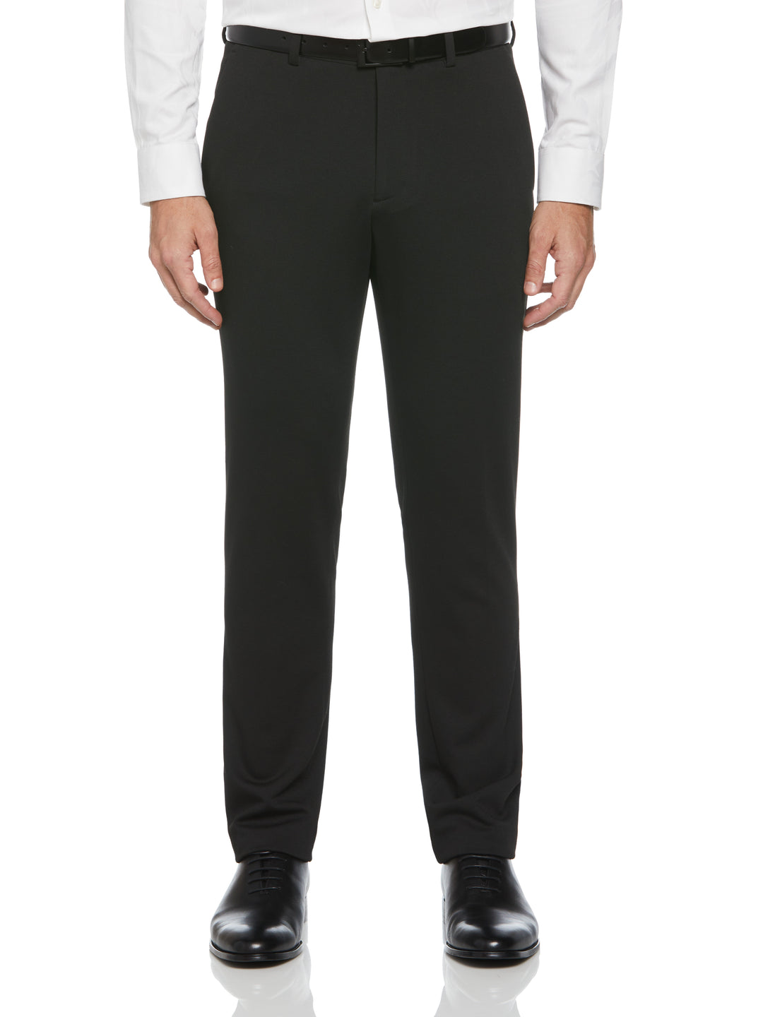 Solid Knit Slim Fit Suit Pants (Black) 