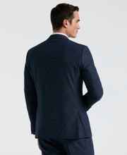 Slim Fit Blue Solid Linen Blend Suit