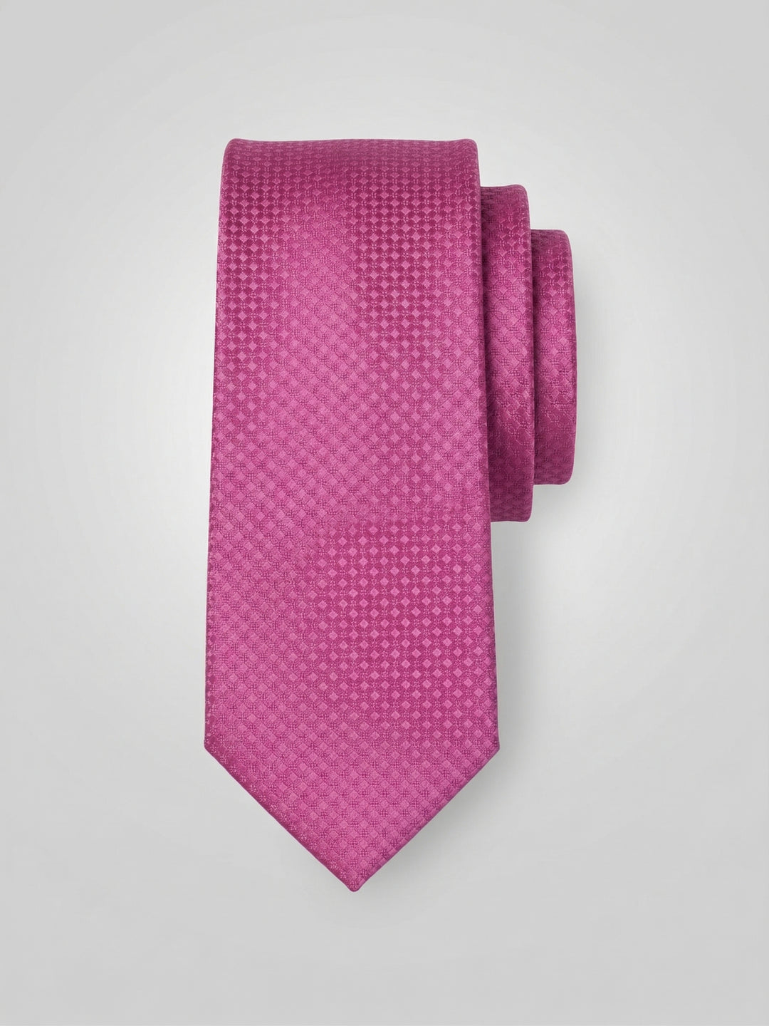 Slim Fit Solid Plain weave Necktie (Magenta) 