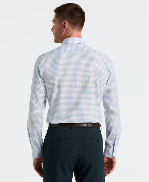 Slim Fit Stretch Cotton Blend Plaid Dress Shirt
