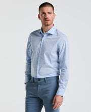 Stretch Plaid Shirt (Blue) 