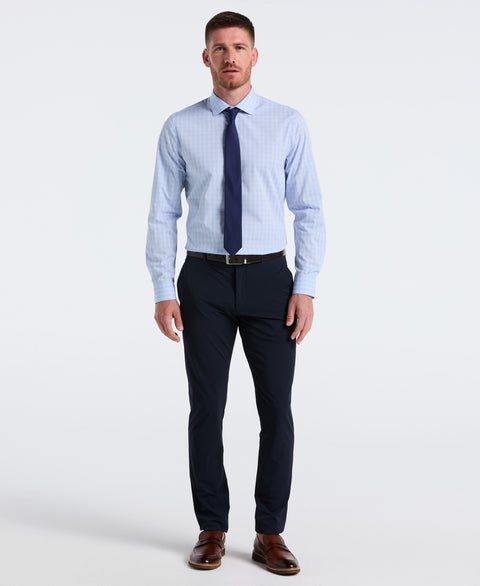 Slim Fit Stretch Plaid Dress Shirt