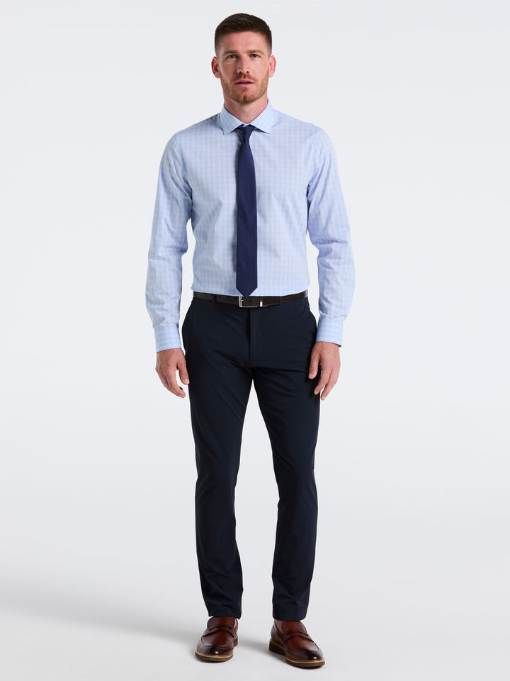Stretch Plaid Shirt (Blue) 