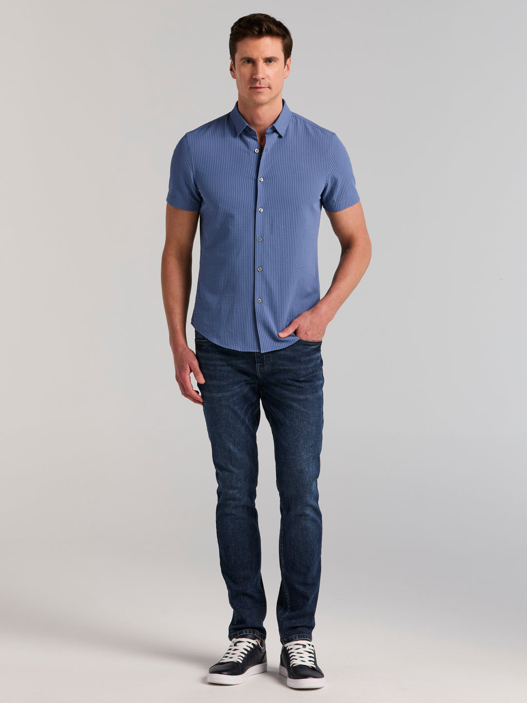 Slim Fit Stretch Seersucker Shirt