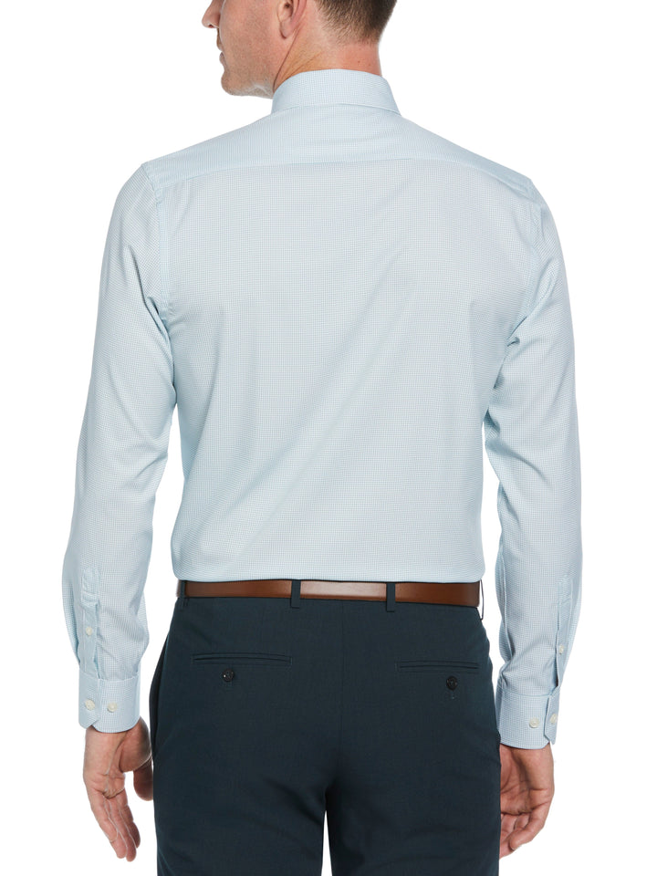 4-Way Stretch Small Check Shirt (Green) 