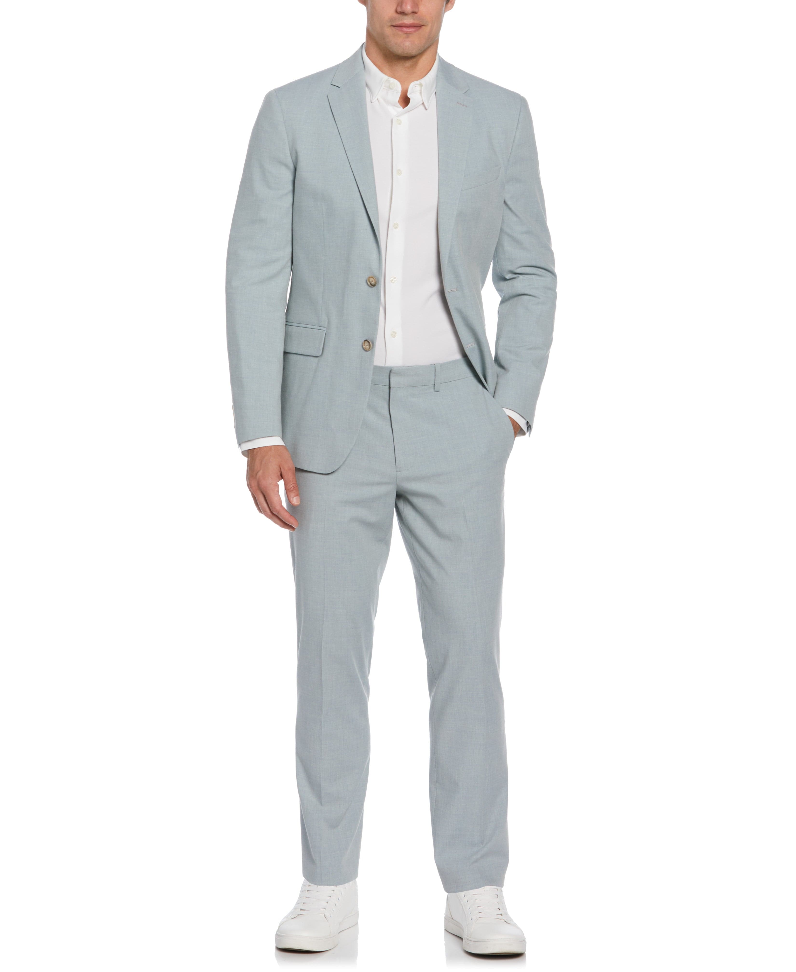 Slim Fit Two-Tone Citadel Tech Stretch Suit | Perry Ellis
