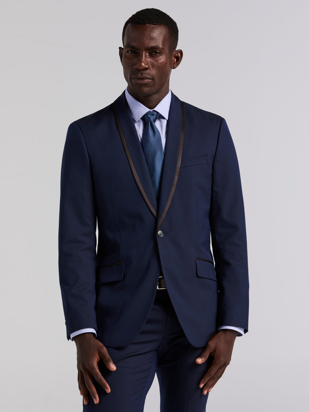 Perry Ellis Men's Slim Fit Stretch Tuxedo Suit Jacket in Black, Size 38